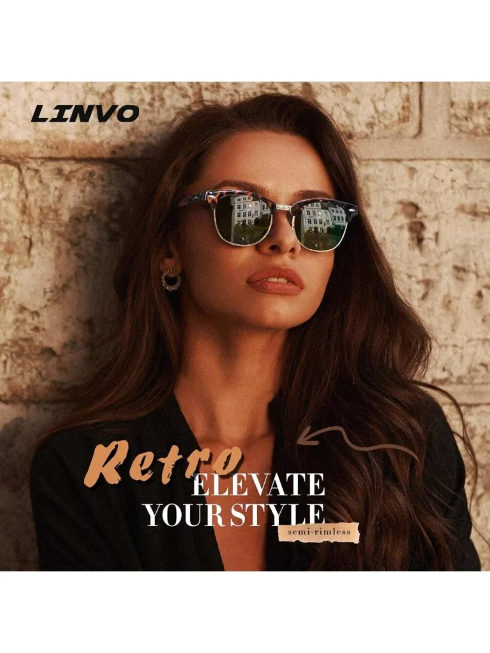 Polarized Half Frame Sunglasses for Men & Women | Retro UV Protection Shades